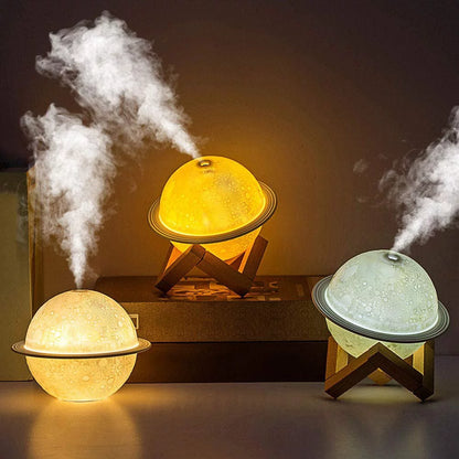 2-in-1 Moon Lamp Humidifier - 3D LED Night Light & USB Rechargeable Humidifier with Stand, Perfect Gift for Kids & Lovers, 330ml Capacity for Bedroom Decor